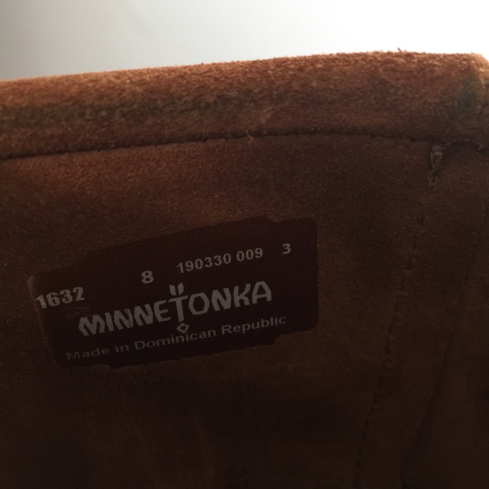 Minnetonka Rust Color Fringed Suede Boot Sz 8 - image 7